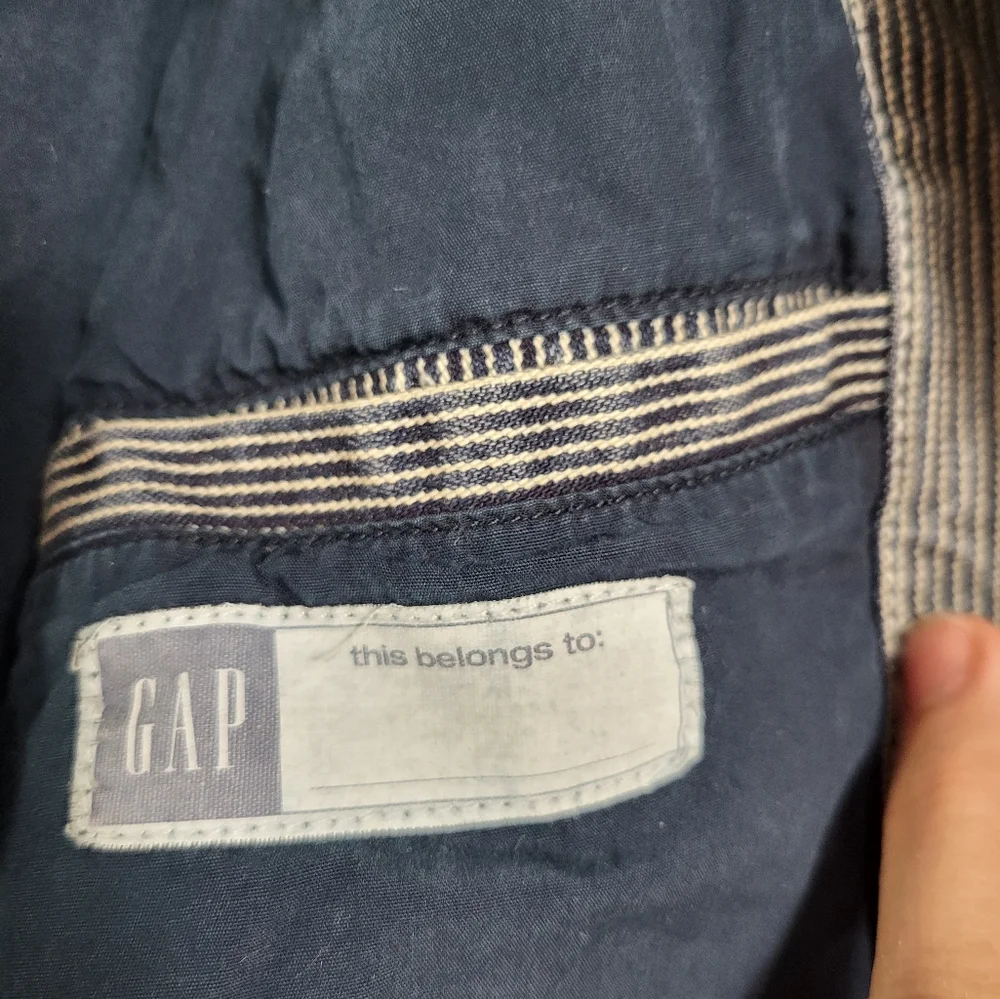 GAP blue and white striped jean jacket girls XXL #1468